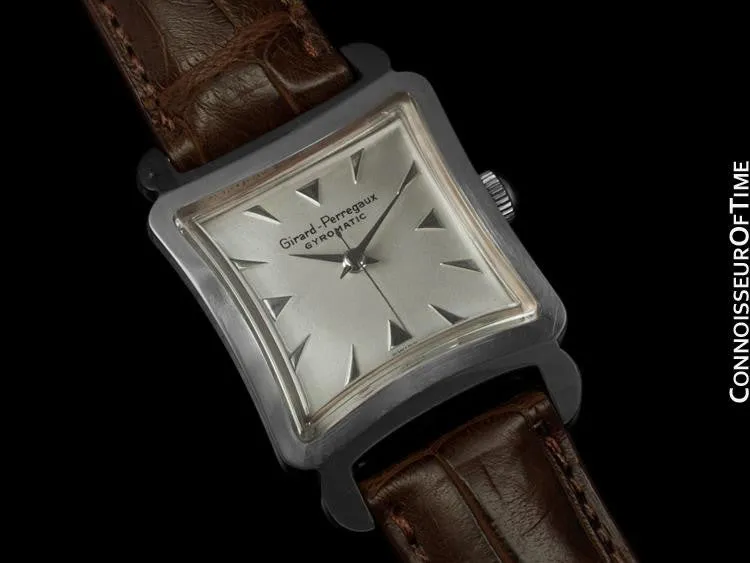 1950's Girard Perregaux Gyromatic Vintage Mens Midsize Watch - Stainless Steel