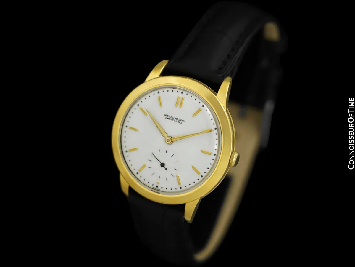 1950's Ulysse Nardin Vintage Mens Full Size Dress Watch - 18K Gold Plated