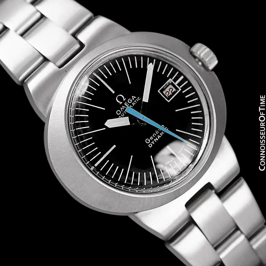 1960's Omega Dynamic Vintage Ladies Bracelet Watch with Black Dial - Stainless Steel