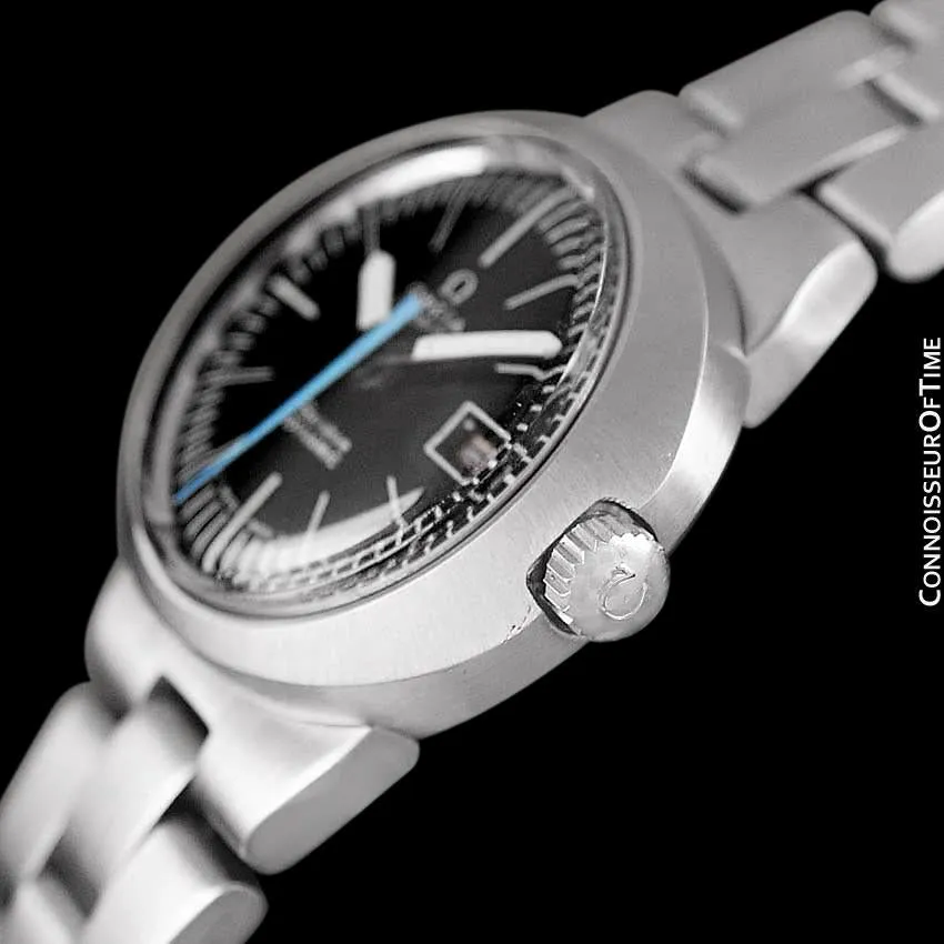 1960's Omega Dynamic Vintage Ladies Bracelet Watch with Black Dial - Stainless Steel