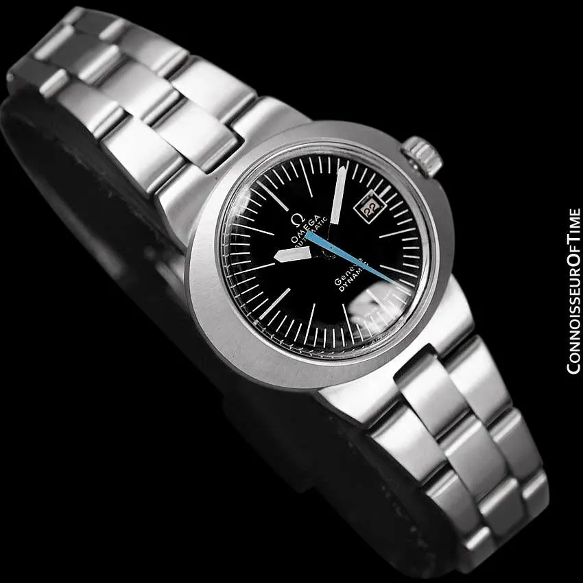 1960's Omega Dynamic Vintage Ladies Bracelet Watch with Black Dial - Stainless Steel