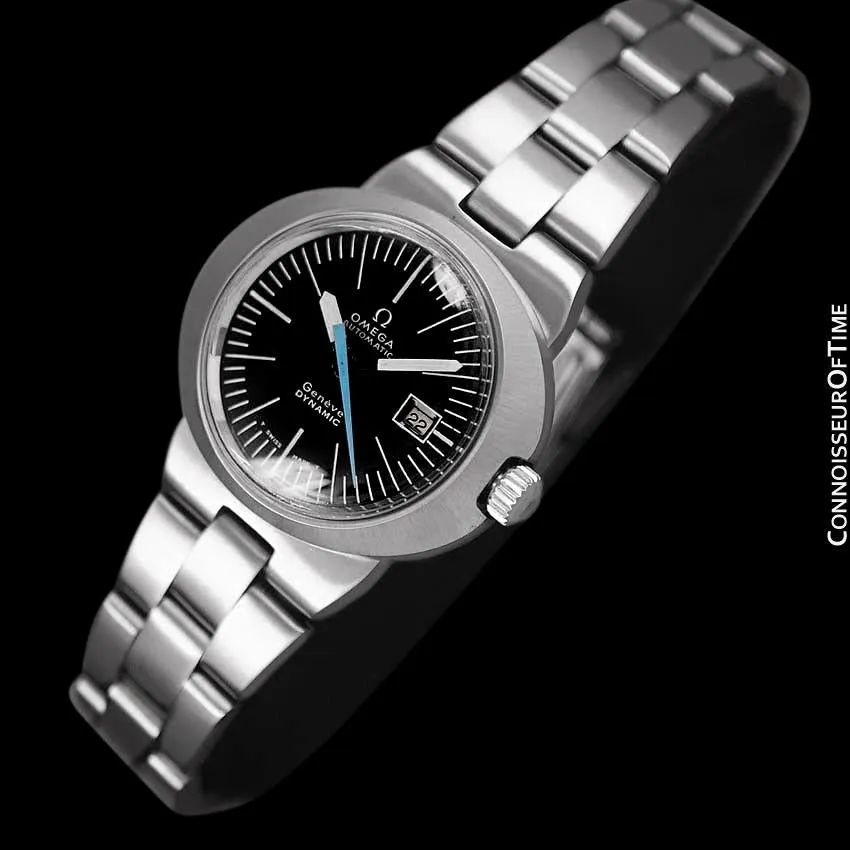 1960's Omega Dynamic Vintage Ladies Bracelet Watch with Black Dial - Stainless Steel