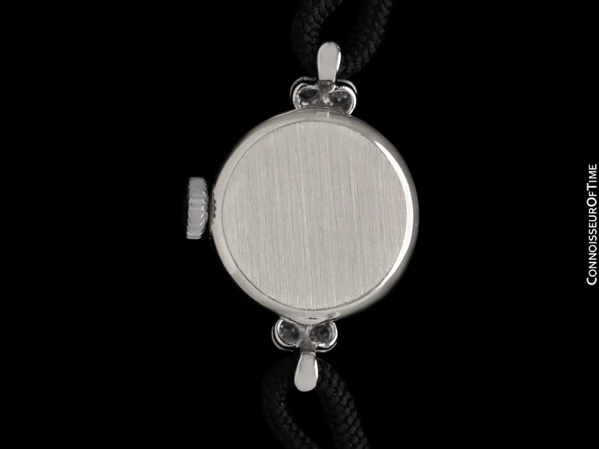 1960's Rolex Ladies Dress Watch with Original Tag, Silver Dial - 14K White Gold & Diamonds