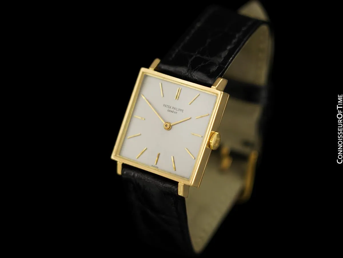 1965 Patek Philippe Vintage Mens Handwound Gondolo Square Dress Watch, Ref. 3430 - 18K Gold