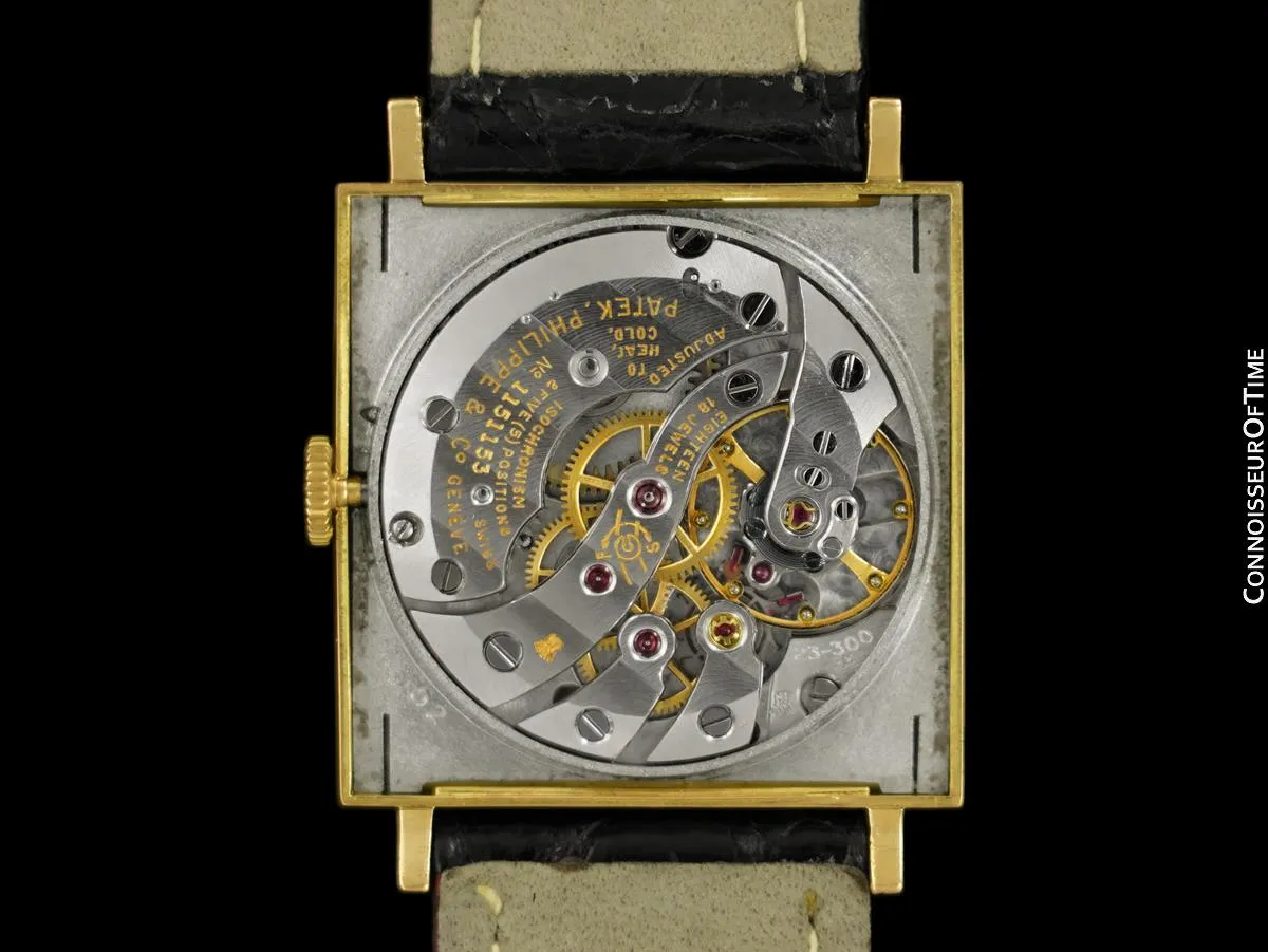 1965 Patek Philippe Vintage Mens Handwound Gondolo Square Dress Watch, Ref. 3430 - 18K Gold