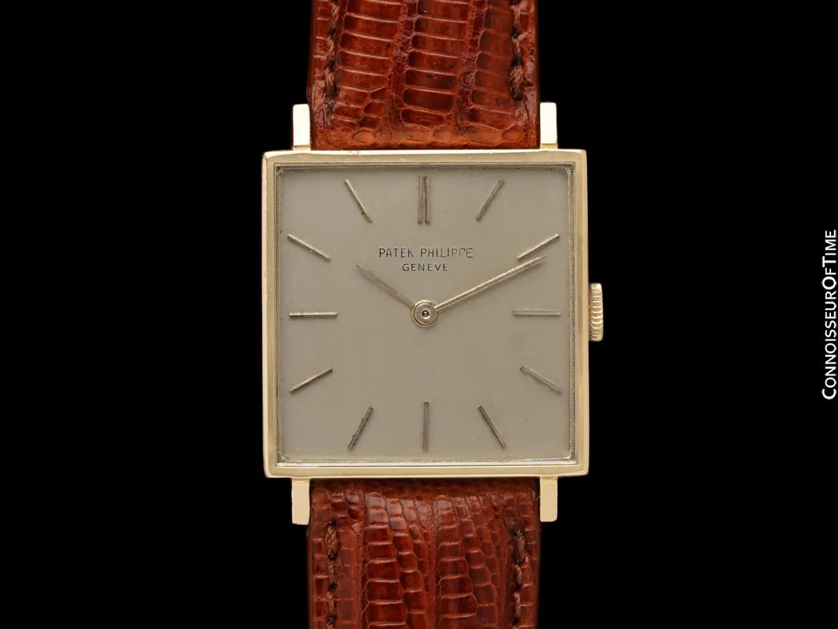 1970 Patek Philippe Vintage Mens Handwound Gondolo Square Dress Watch, Ref. 3430 - 18K Gold