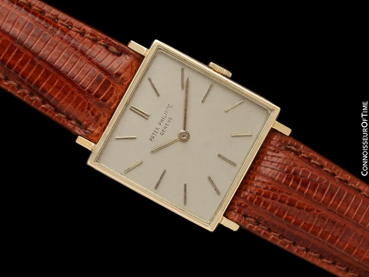 1970 Patek Philippe Vintage Mens Handwound Gondolo Square Dress Watch, Ref. 3430 - 18K Gold