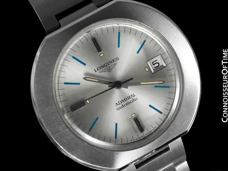 1970's Longines Admiral Retro Extra-Large Automatic Watch - Stainless Steel