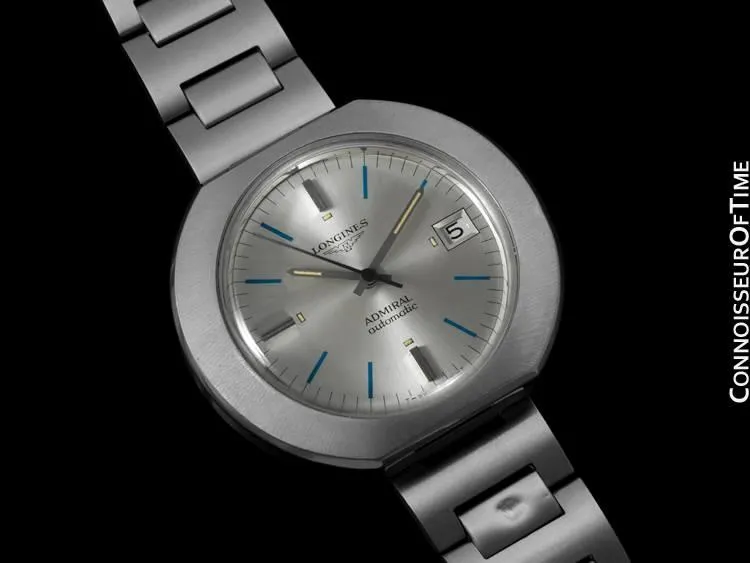 1970's Longines Admiral Retro Extra-Large Automatic Watch - Stainless Steel