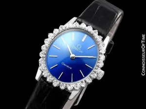1970's Omega Geneve Vintage Ladies Handwound Watch - Stainless Steel & Diamonds