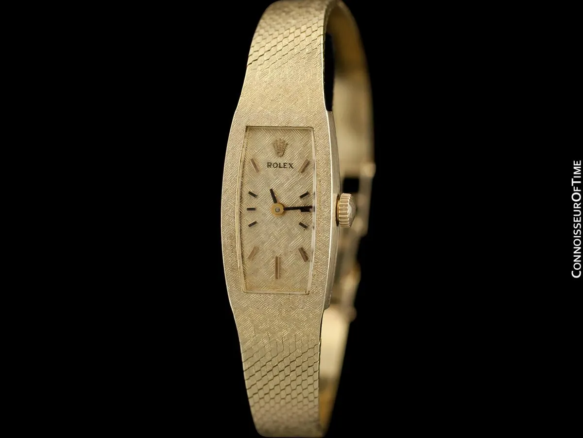 1970's Rolex Ladies Vintage Dress Bracelet Watch - 14K Gold