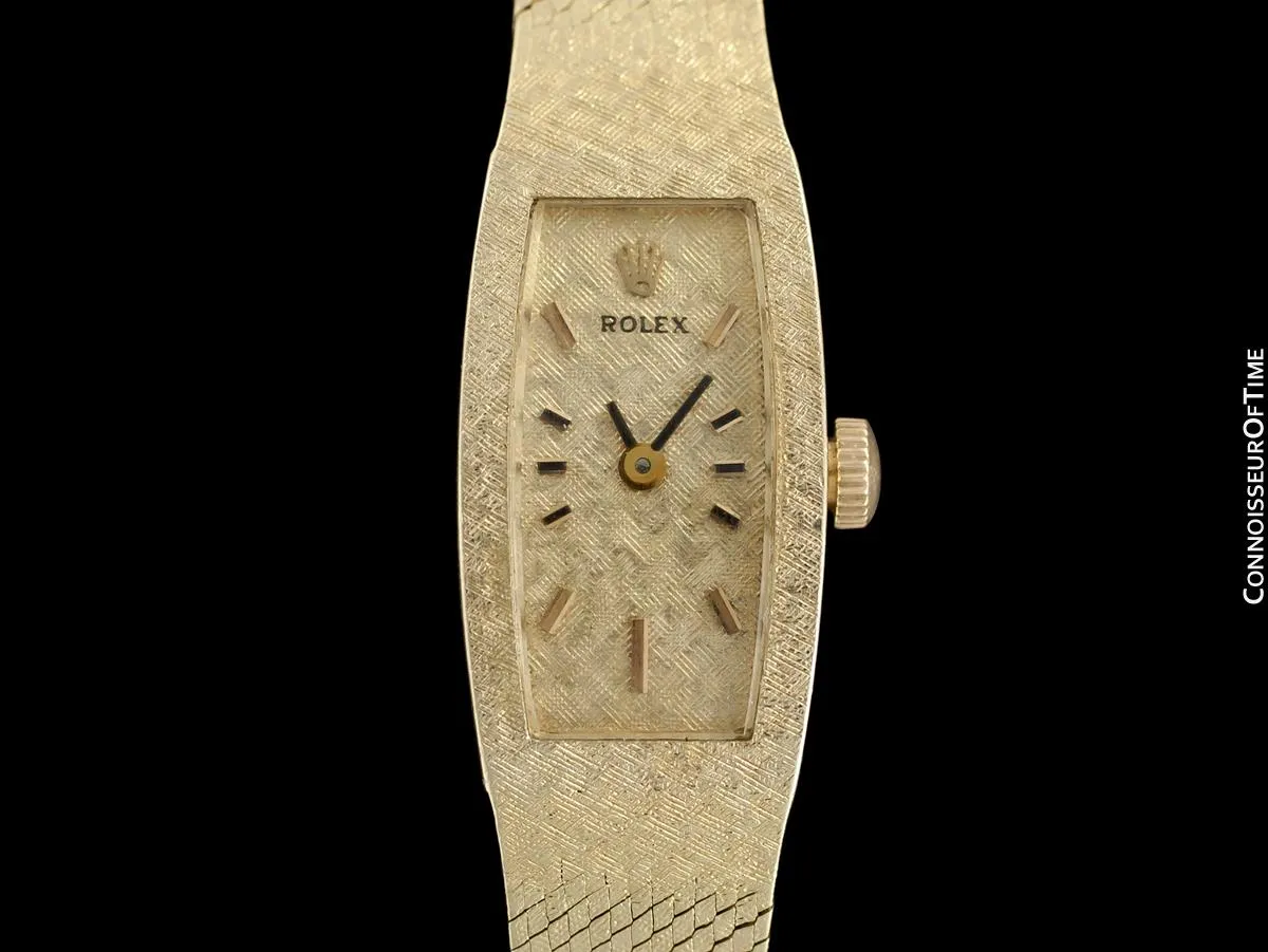 1970's Rolex Ladies Vintage Dress Bracelet Watch - 14K Gold