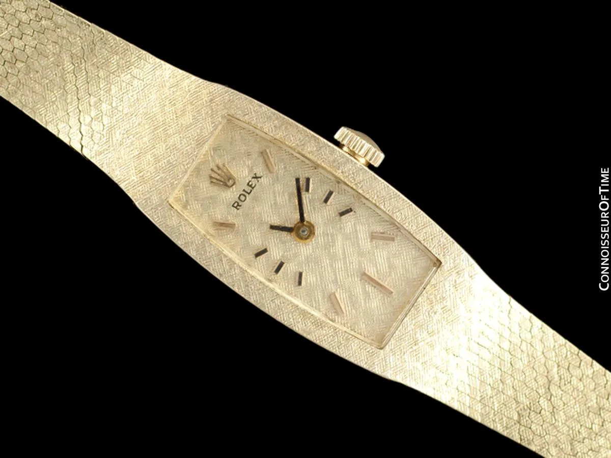1970's Rolex Ladies Vintage Dress Bracelet Watch - 14K Gold