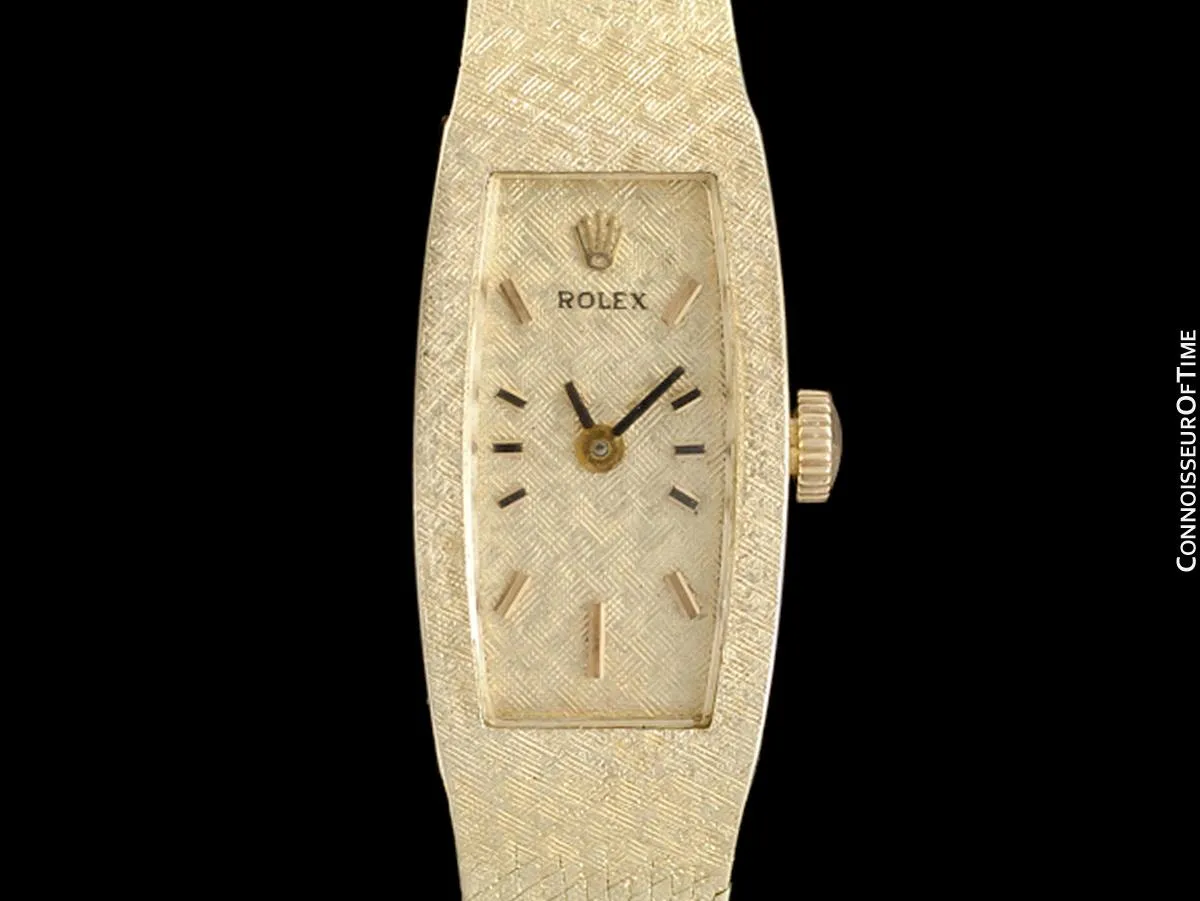 1970's Rolex Ladies Vintage Dress Bracelet Watch - 14K Gold