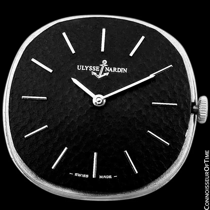 1970's Ulysse Nardin Vintage Mens TV Style Dress Watch with Original Bracelet - Stainless Steel