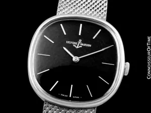1970's Ulysse Nardin Vintage Mens TV Style Dress Watch with Original Bracelet - Stainless Steel