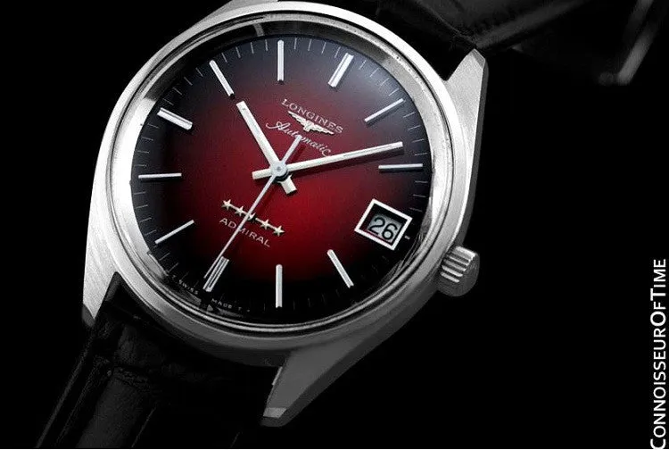 1972 Longines Classic Vintage Five Star Admiral Retro Mens Automatic Watch - Stainless Steel