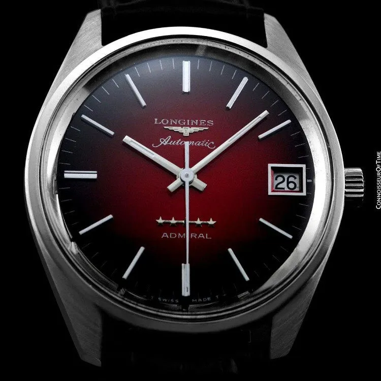 1972 Longines Classic Vintage Five Star Admiral Retro Mens Automatic Watch - Stainless Steel