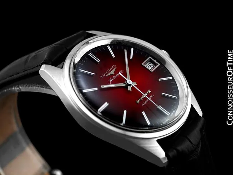 1972 Longines Classic Vintage Five Star Admiral Retro Mens Automatic Watch - Stainless Steel