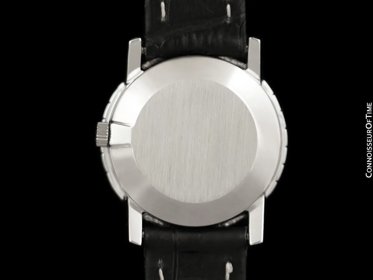 1972 Omega De Ville Vintage Ladies Watch with Embossed Dial - Stainless Steel & Diamonds