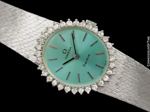 1972 Omega Geneve Vintage Ladies Handwound Watch - Stainless Steel & Diamonds