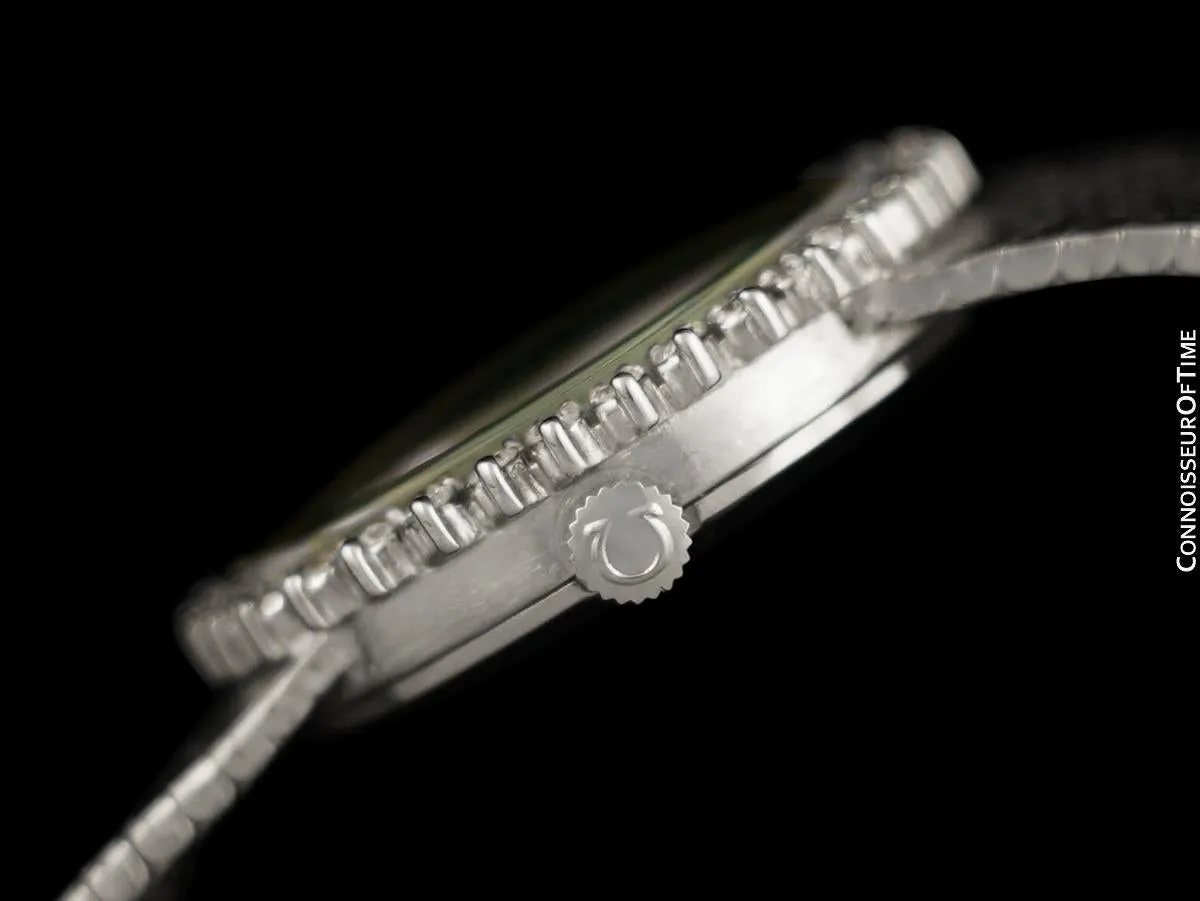 1972 Omega Geneve Vintage Ladies Handwound Watch - Stainless Steel & Diamonds