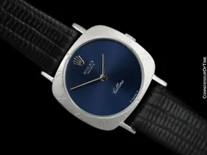 1972 Rolex Cellini Classic Vintage Ladies Handwound Watch, Ref. 3808 - 18K White Gold
