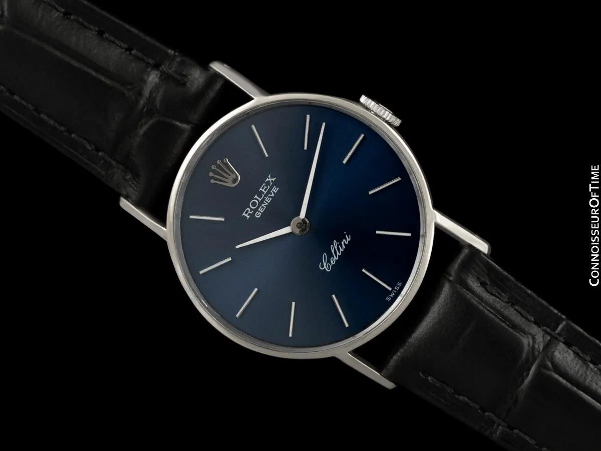 1972 Rolex Cellini Classic Vintage Ladies Watch, Ref. 3810 - 18K White Gold