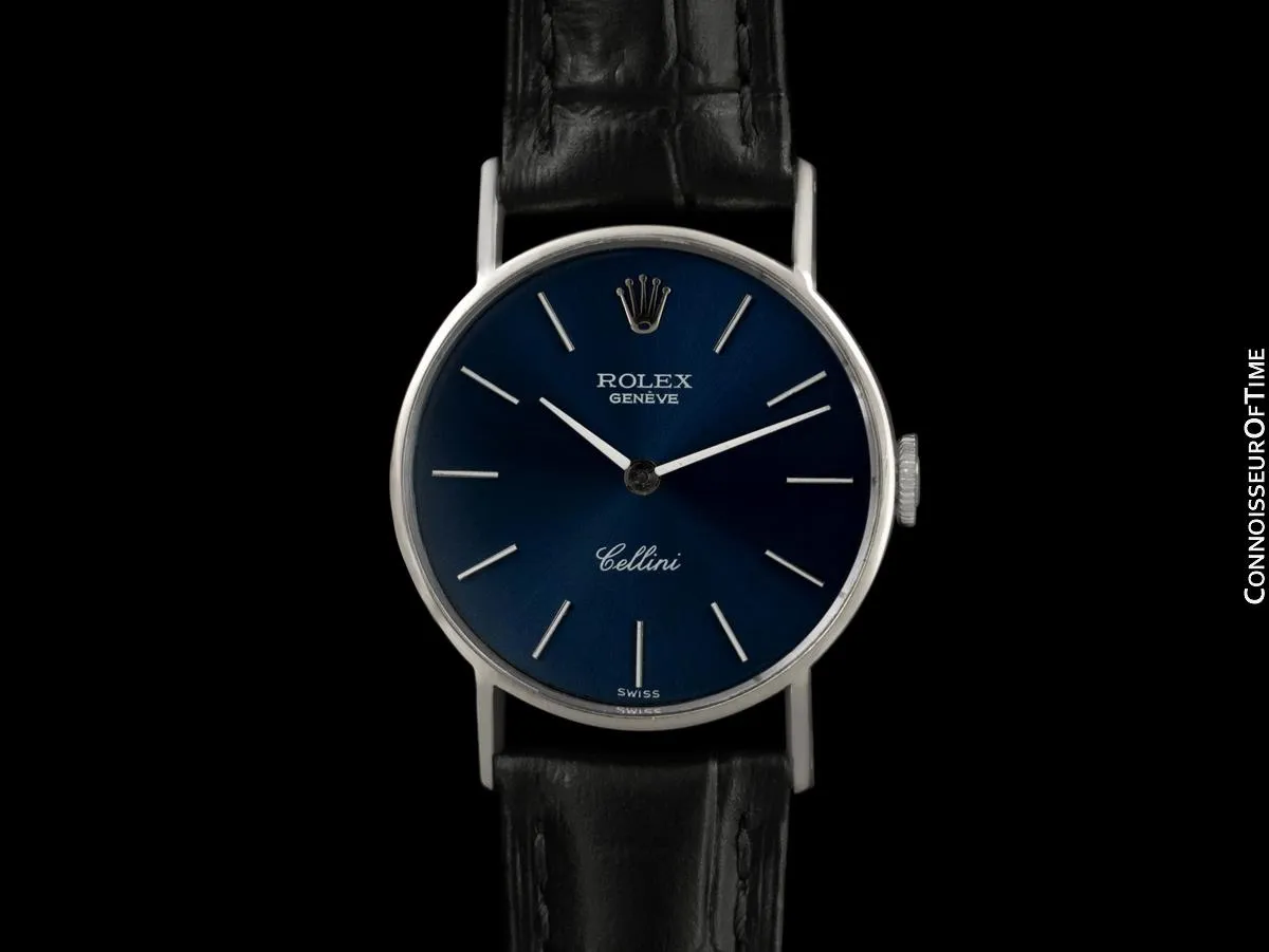 1972 Rolex Cellini Classic Vintage Ladies Watch, Ref. 3810 - 18K White Gold