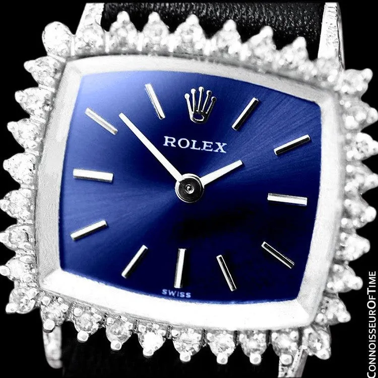 1972 Rolex Precision Vintage Ladies Handwound Watch - Stainless Steel & Diamonds