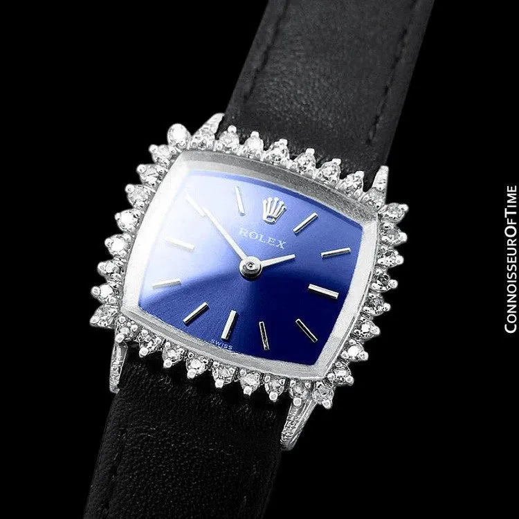 1972 Rolex Precision Vintage Ladies Handwound Watch - Stainless Steel & Diamonds