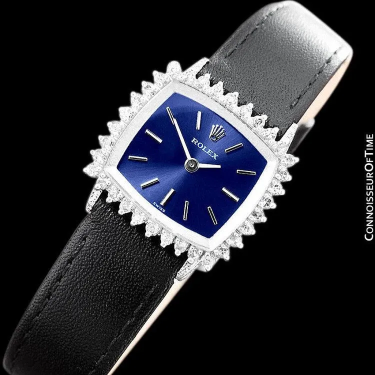 1972 Rolex Precision Vintage Ladies Handwound Watch - Stainless Steel & Diamonds