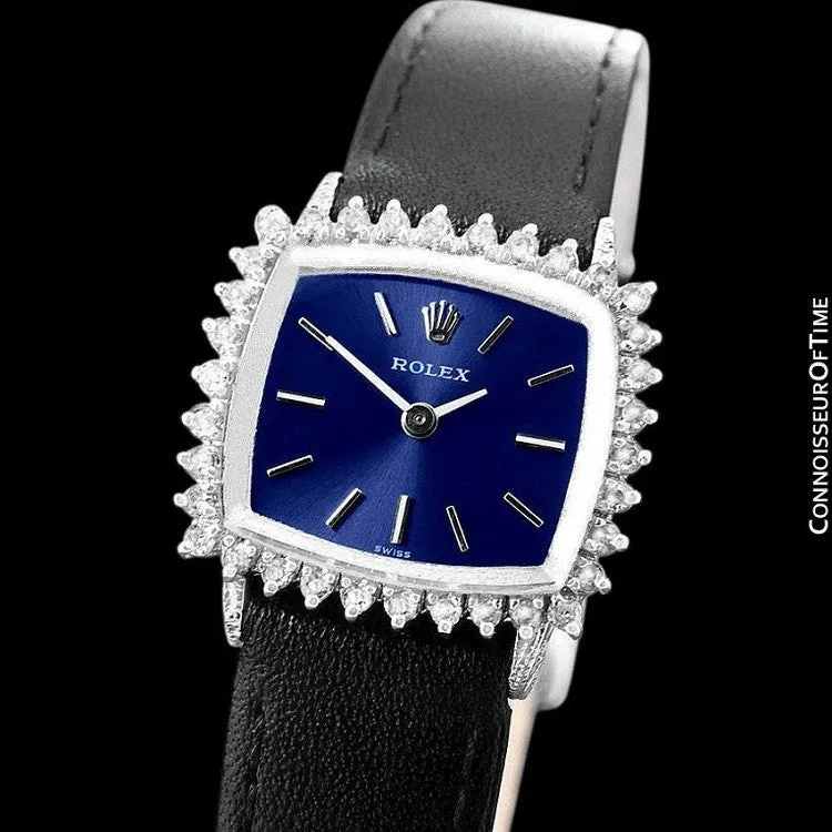 1972 Rolex Precision Vintage Ladies Handwound Watch - Stainless Steel & Diamonds