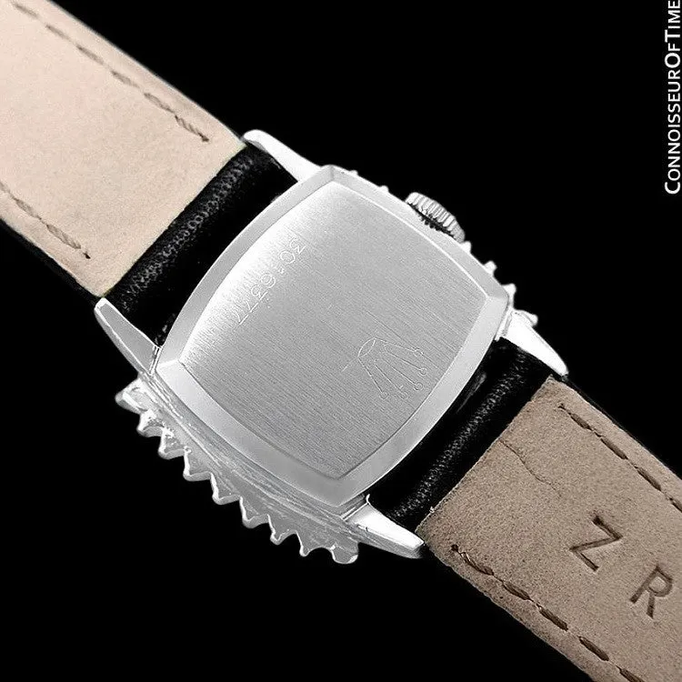 1972 Rolex Precision Vintage Ladies Handwound Watch - Stainless Steel & Diamonds