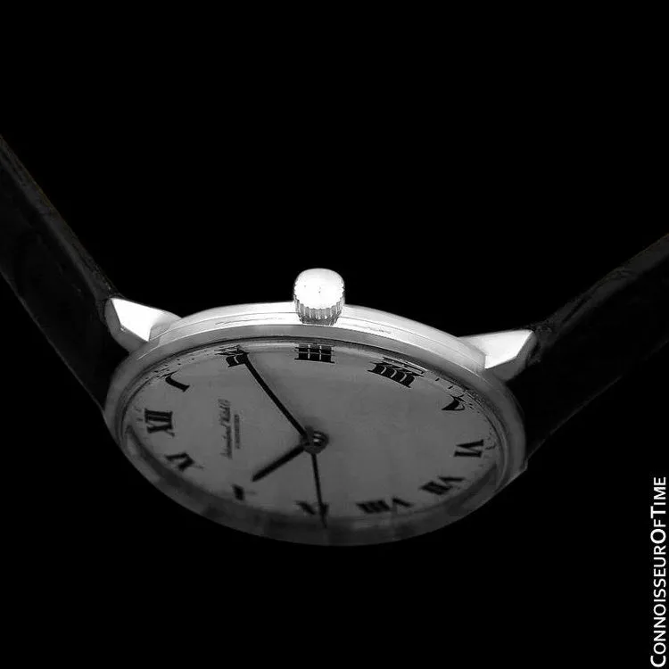 1973 IWC Vintage Mens Dress Watch with White Roman Dial, Caliber 403 - Stainless Steel