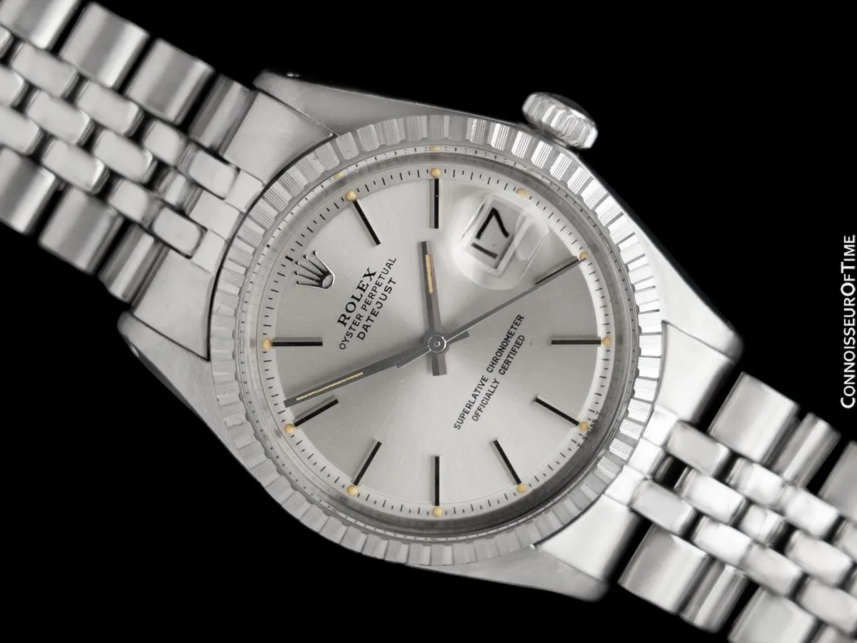 1973 Rolex Vintage Mens Datejust Ref. 1601 Watch with Pie Pan Dial - Stainless Steel