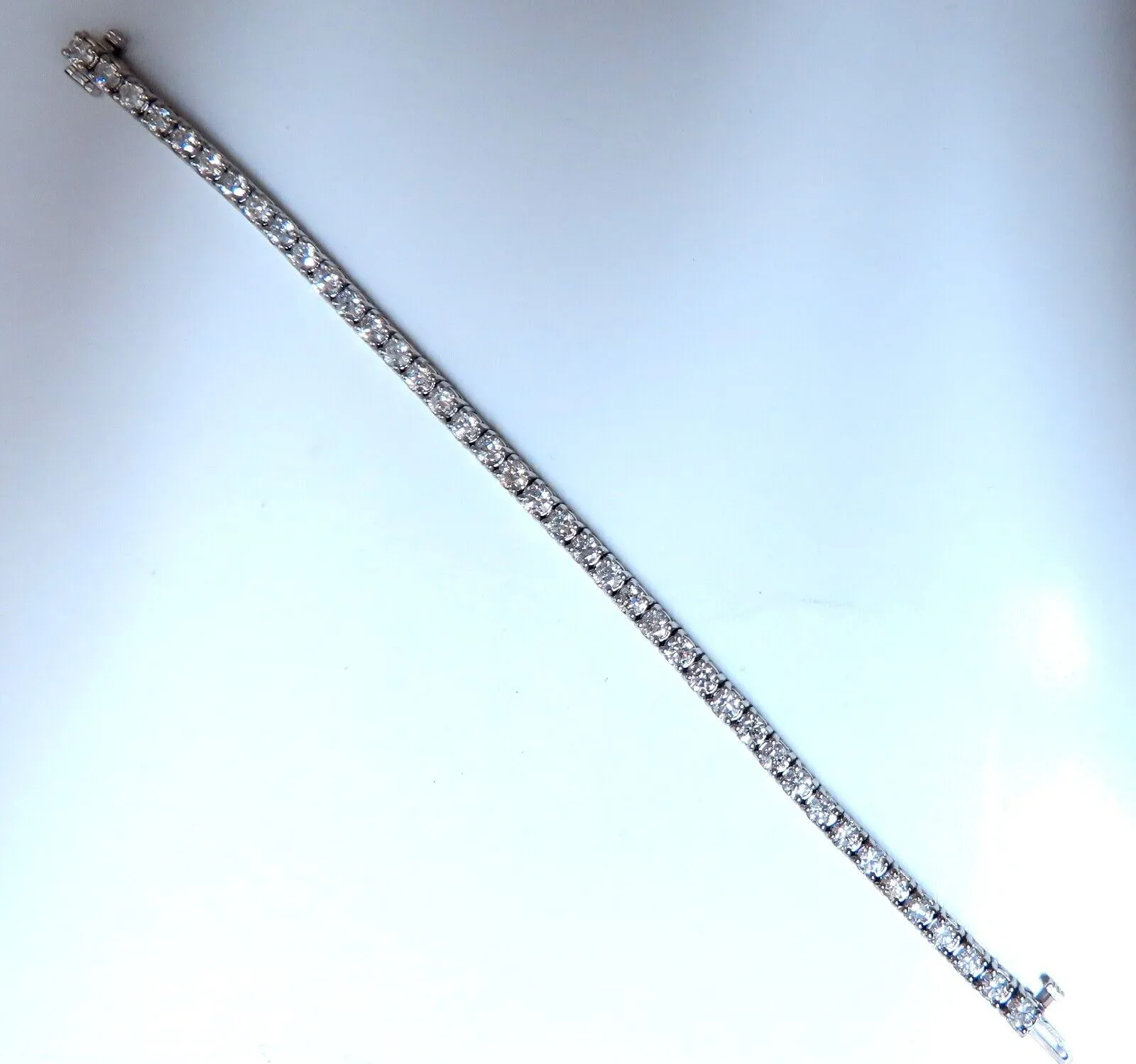 7.11ct natural round diamonds tennis bracelet classic 14 karat white gold