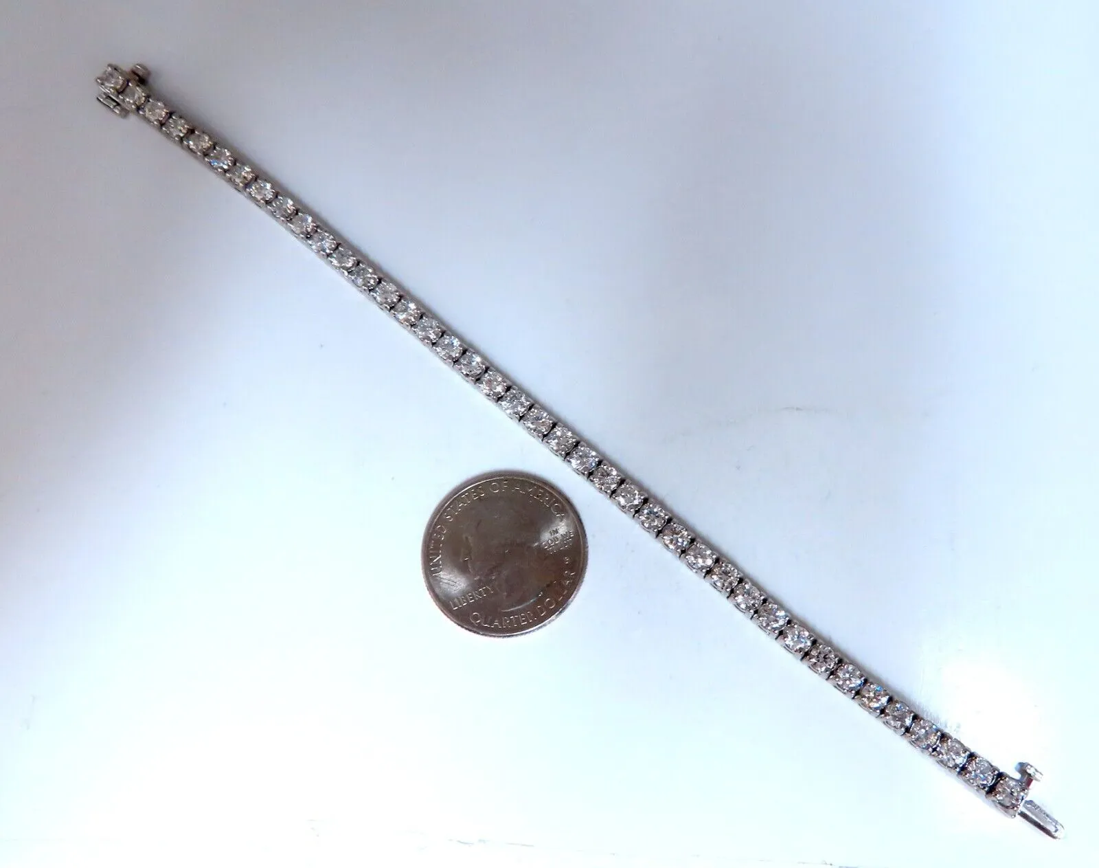 7.11ct natural round diamonds tennis bracelet classic 14 karat white gold