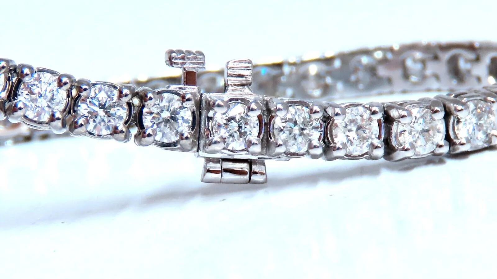 7.11ct natural round diamonds tennis bracelet classic 14 karat white gold