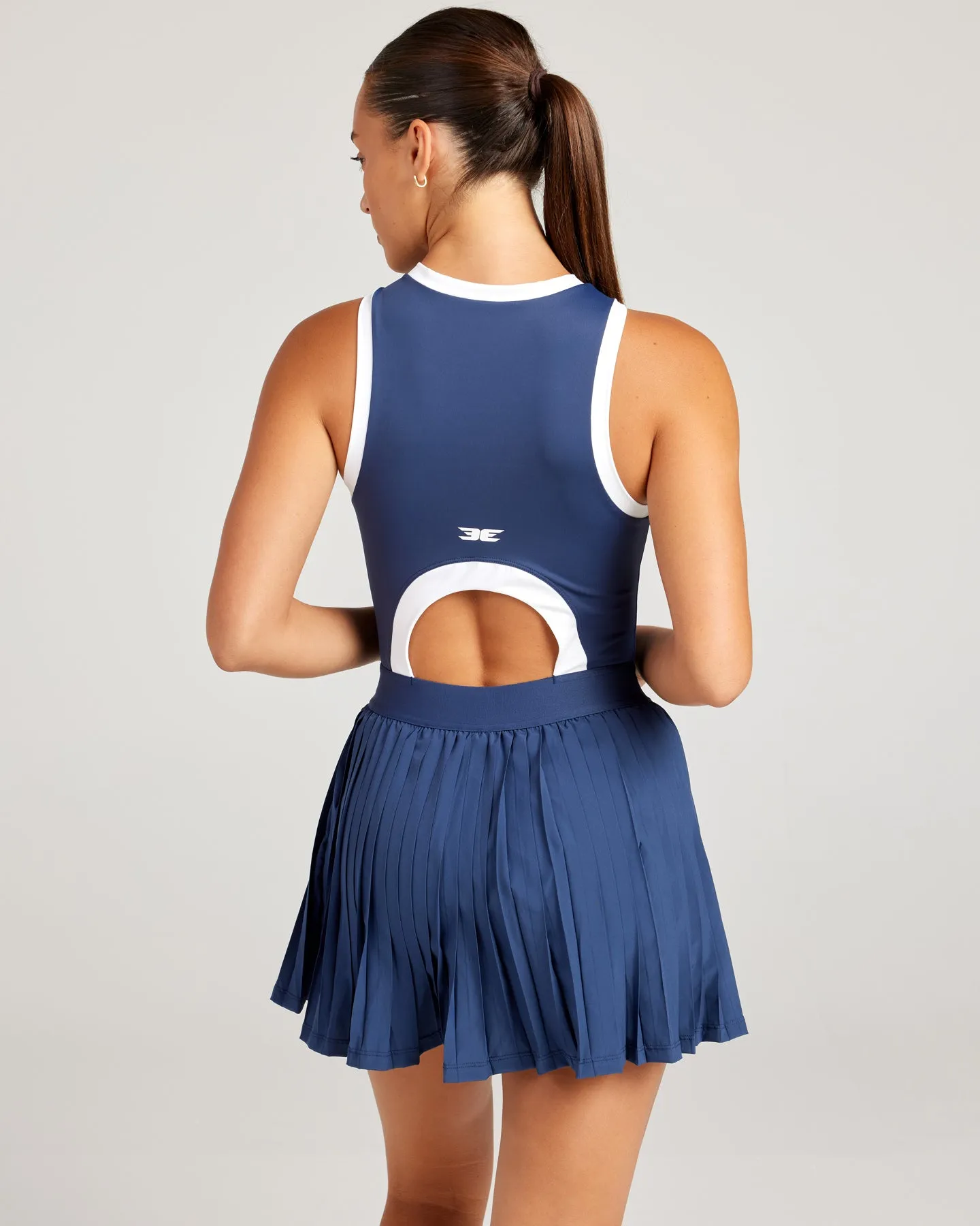 Ace Zip Dress - Navy/White