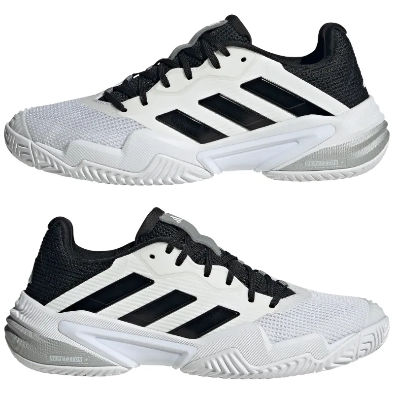 Adidas Barricade 13 Mens White/Core Black/Grey Three Tennis Shoes