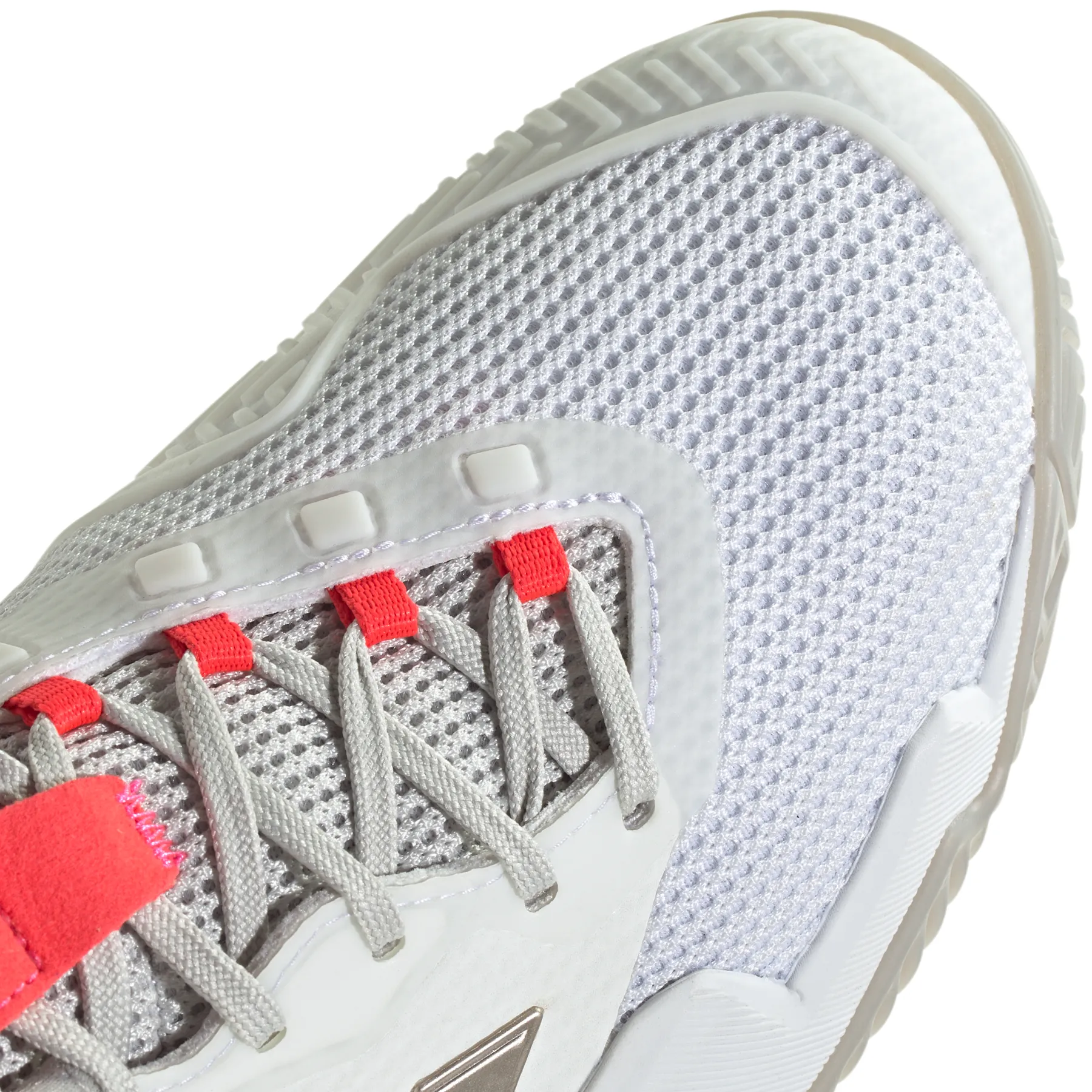 Adidas Barricade 13 Womens Tennis Shoes - Cloud White/Champagne Met. /Lucid Red
