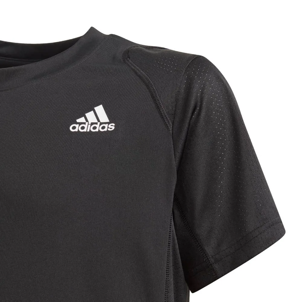 adidas Boys' 3 Stripe Club Top (Black/White)