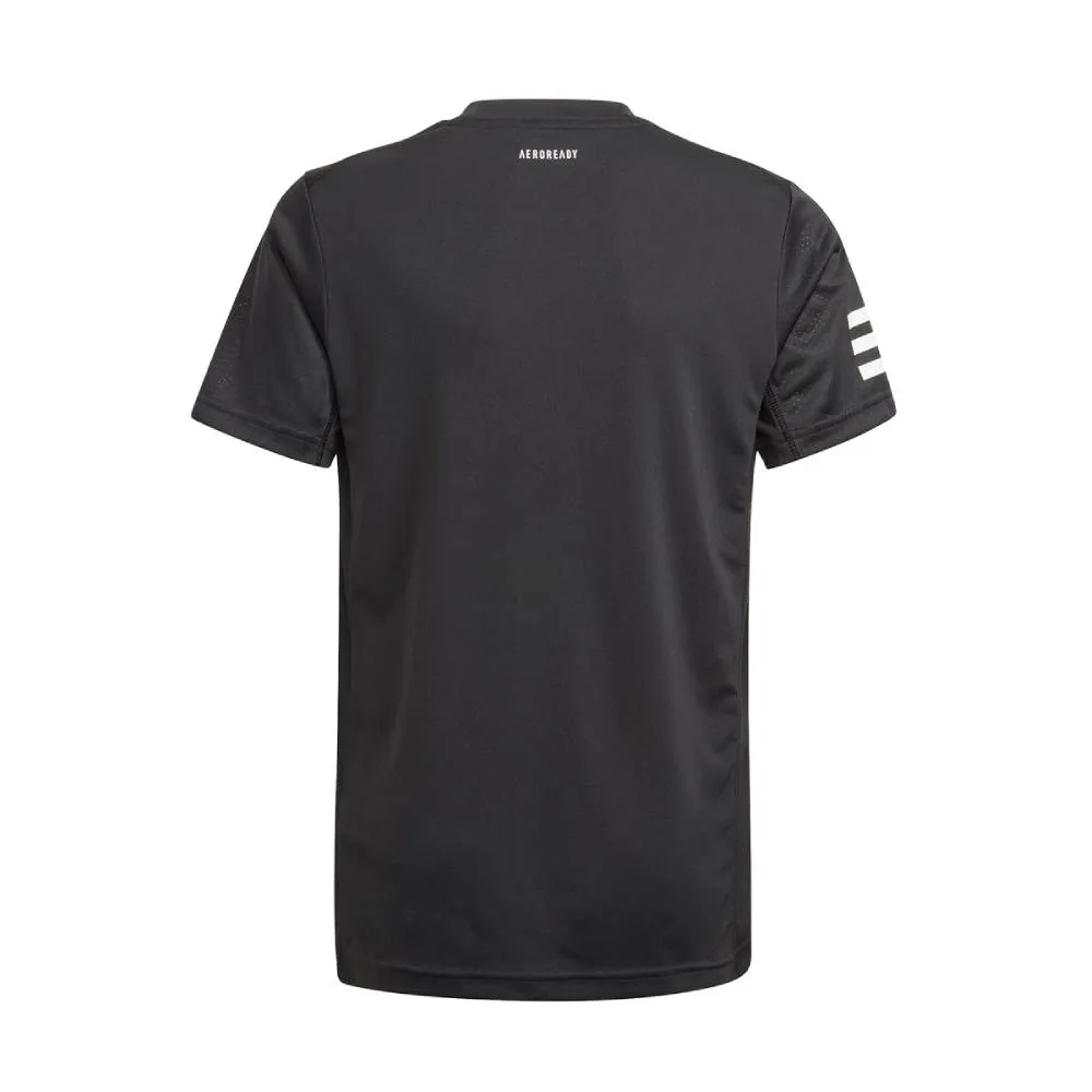 adidas Boys' 3 Stripe Club Top (Black/White)