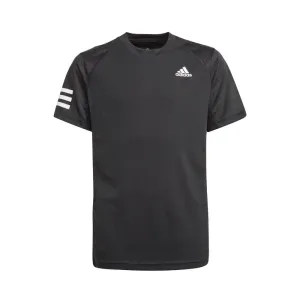 adidas Boys' 3 Stripe Club Top (Black/White)