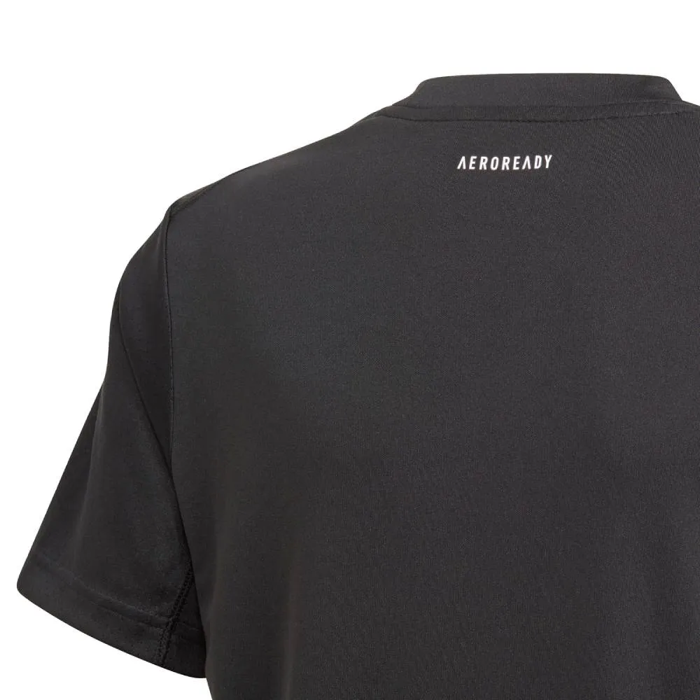 adidas Boys' 3 Stripe Club Top (Black/White)