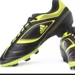 Adidas Ezeiro III TRX FG boys black, white, neon yellow soccer cleats. Size 4.5