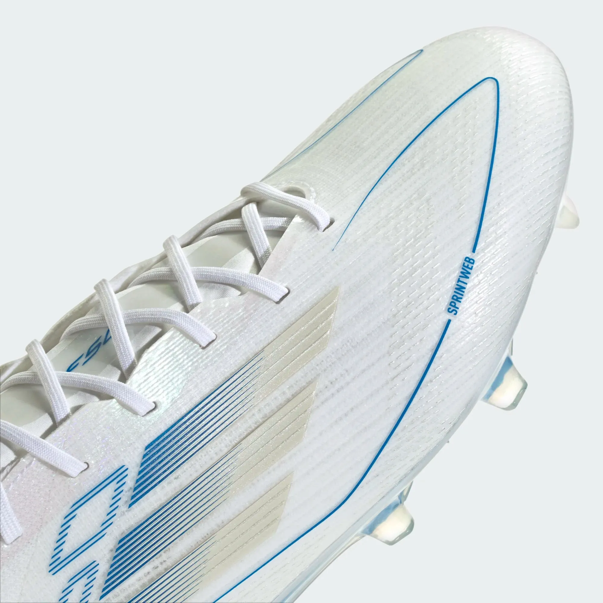Adidas F50 Elite FG/MG-White/Metallic Silver/Blue