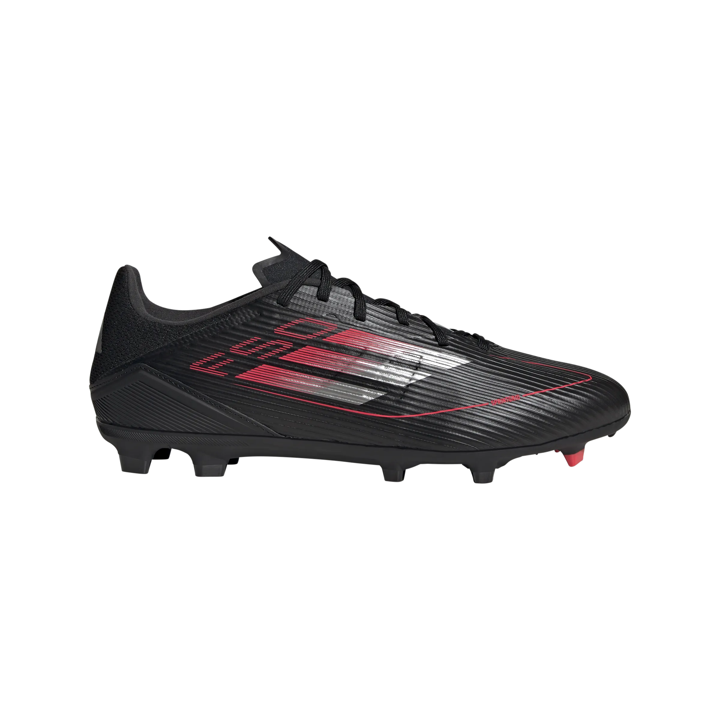 adidas F50 LEAGUE Firm/Multi-Ground Soccer Cleats | Core Black-Iron Metallic-Lucid Red | Men's