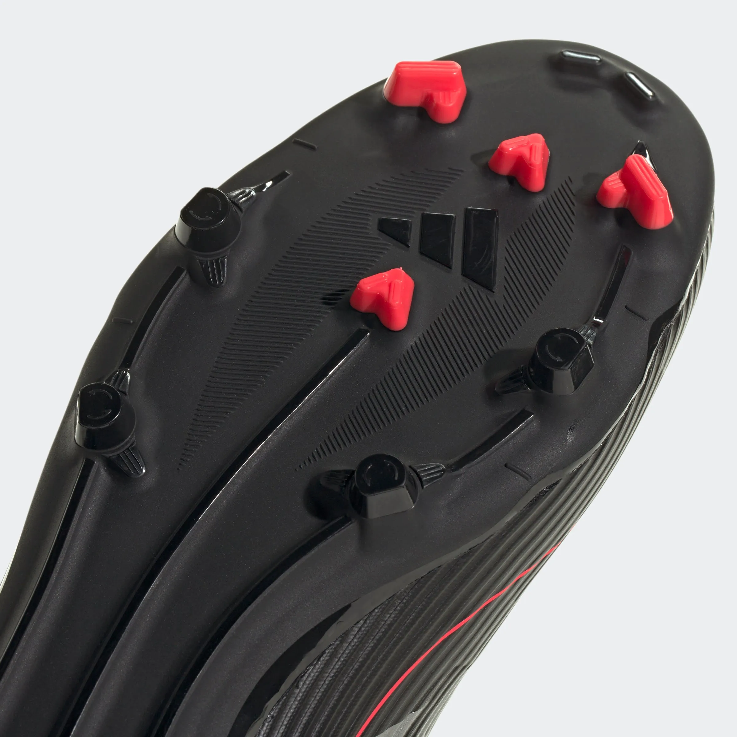 adidas F50 LEAGUE Firm/Multi-Ground Soccer Cleats | Core Black-Iron Metallic-Lucid Red | Men's